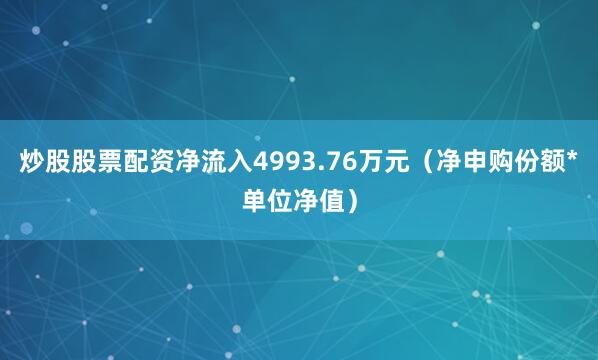炒股股票配资净流入4993.76万元（净申购份额*单位净值）